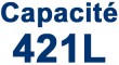 Capacité 421 litres Capacité 421 litres